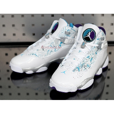 Air Jordan 6 Rings Utah 322992-153 White/Varsity Purple-Teal Silver Mens Womens Shoes