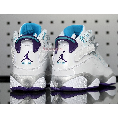 Air Jordan 6 Rings Utah 322992-153 White/Varsity Purple-Teal Silver Sneakers