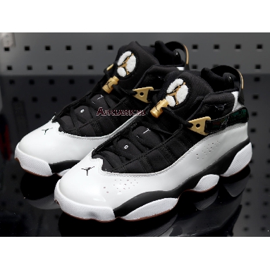 Air Jordan 6 Rings White Black 323399-100 White/Black-Metallic Gold-Gum Medium Brown Mens Womens Shoes