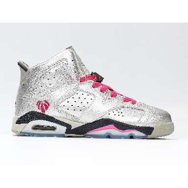 Air Jordan 6 Retro GG Valentines Day 543390-009 Metallic Silver/Vivid Pink-Black Sneakers