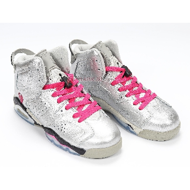 Air Jordan 6 Retro GG Valentines Day 543390-009 Metallic Silver/Vivid Pink-Black Sneakers