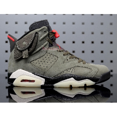 Travis Scott x Air Jordan 6 Retro Medium Olive CN1084-200 Medium Olive/Black-Sail-University Red Mens Womens Shoes