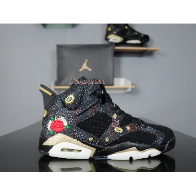 Air Jordan 6 Retro Chinese New Year AA2492-021 Black/Multi-Color-Summit White-Metallic Gold Sneakers