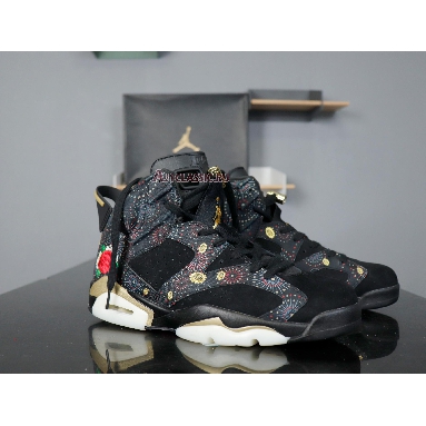 Air Jordan 6 Retro Chinese New Year AA2492-021 Black/Multi-Color-Summit White-Metallic Gold Sneakers