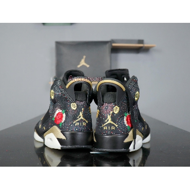 Air Jordan 6 Retro Chinese New Year AA2492-021 Black/Multi-Color-Summit White-Metallic Gold Sneakers