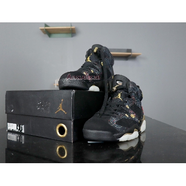 Air Jordan 6 Retro Chinese New Year AA2492-021 Black/Multi-Color-Summit White-Metallic Gold Sneakers