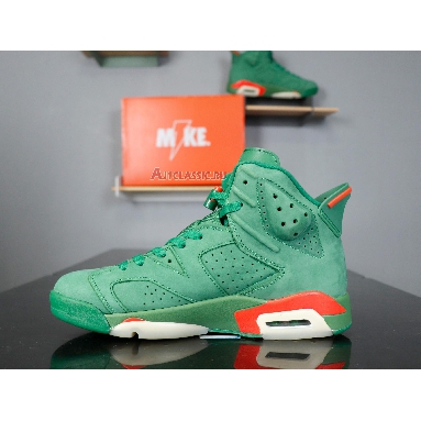 Air Jordan 6 Retro NRG Green Suede Gatorade AJ5986-335 Pine Green/Pine Green-Orange Blaze Sneakers