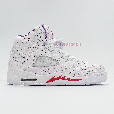 Air Jordan 5 Retro GG Easter CT1605-100 White/Laser Crimson/Voltage Purple Sneakers