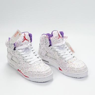 Air Jordan 5 Retro GG Easter CT1605-100 White/Laser Crimson/Voltage Purple Sneakers