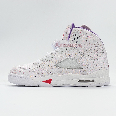 Air Jordan 5 Retro GG Easter CT1605-100 White/Laser Crimson/Voltage Purple Sneakers