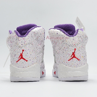 Air Jordan 5 Retro GG Easter CT1605-100 White/Laser Crimson/Voltage Purple Mens Womens Shoes