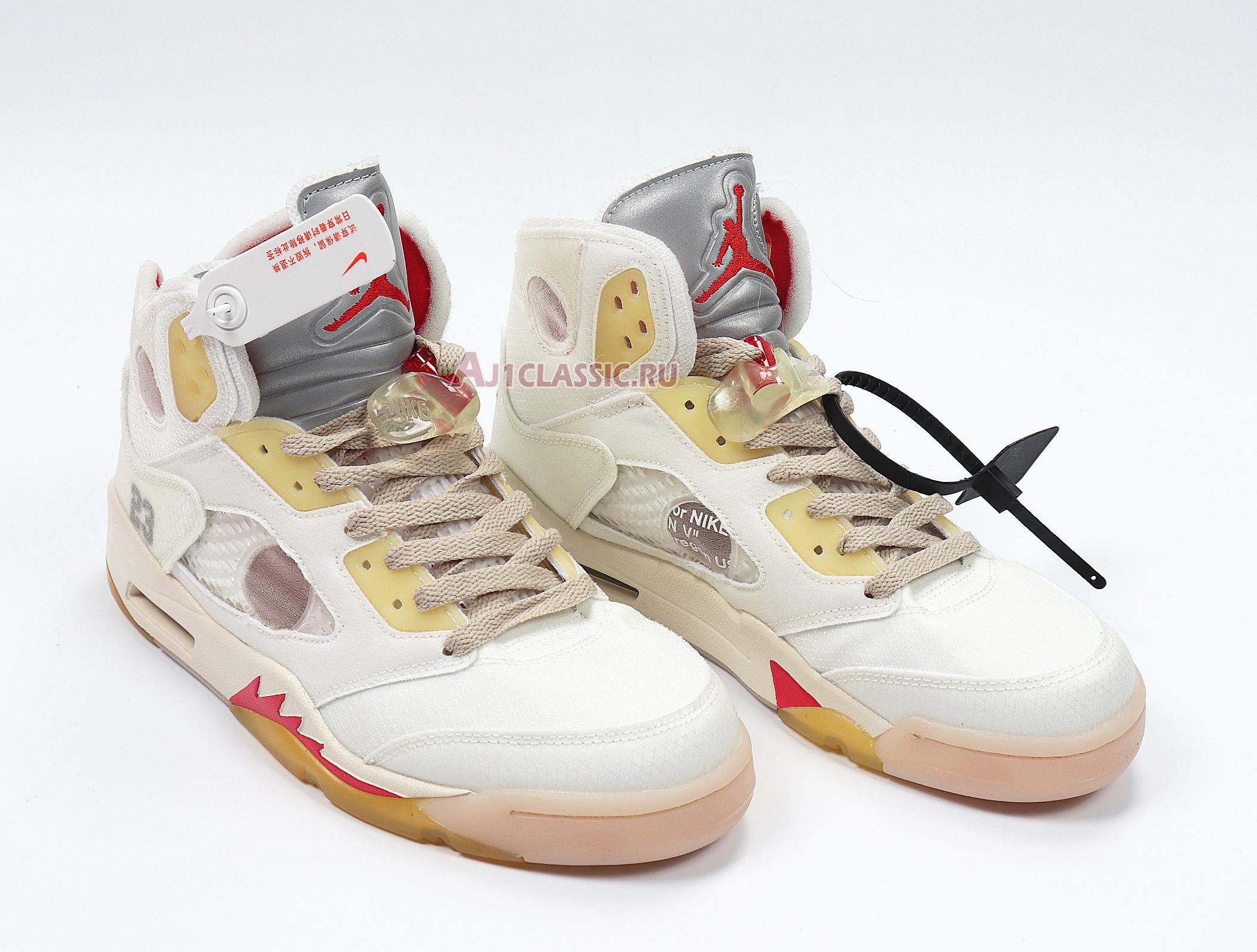 New OFF-WHITE x Air Jordan 5 "Sail" CT8480-100 Shoes