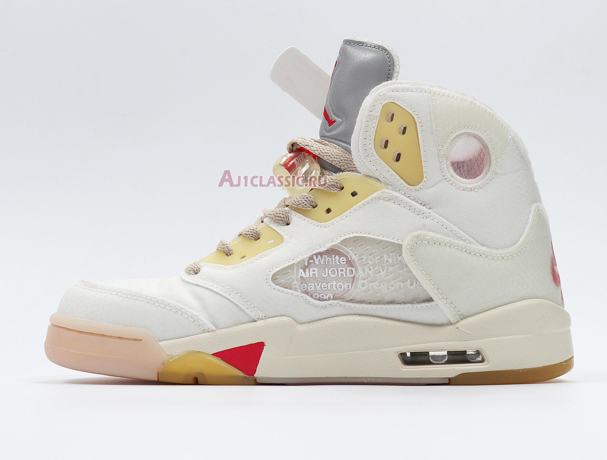 New OFF-WHITE x Air Jordan 5 "Sail" CT8480-100 Shoes