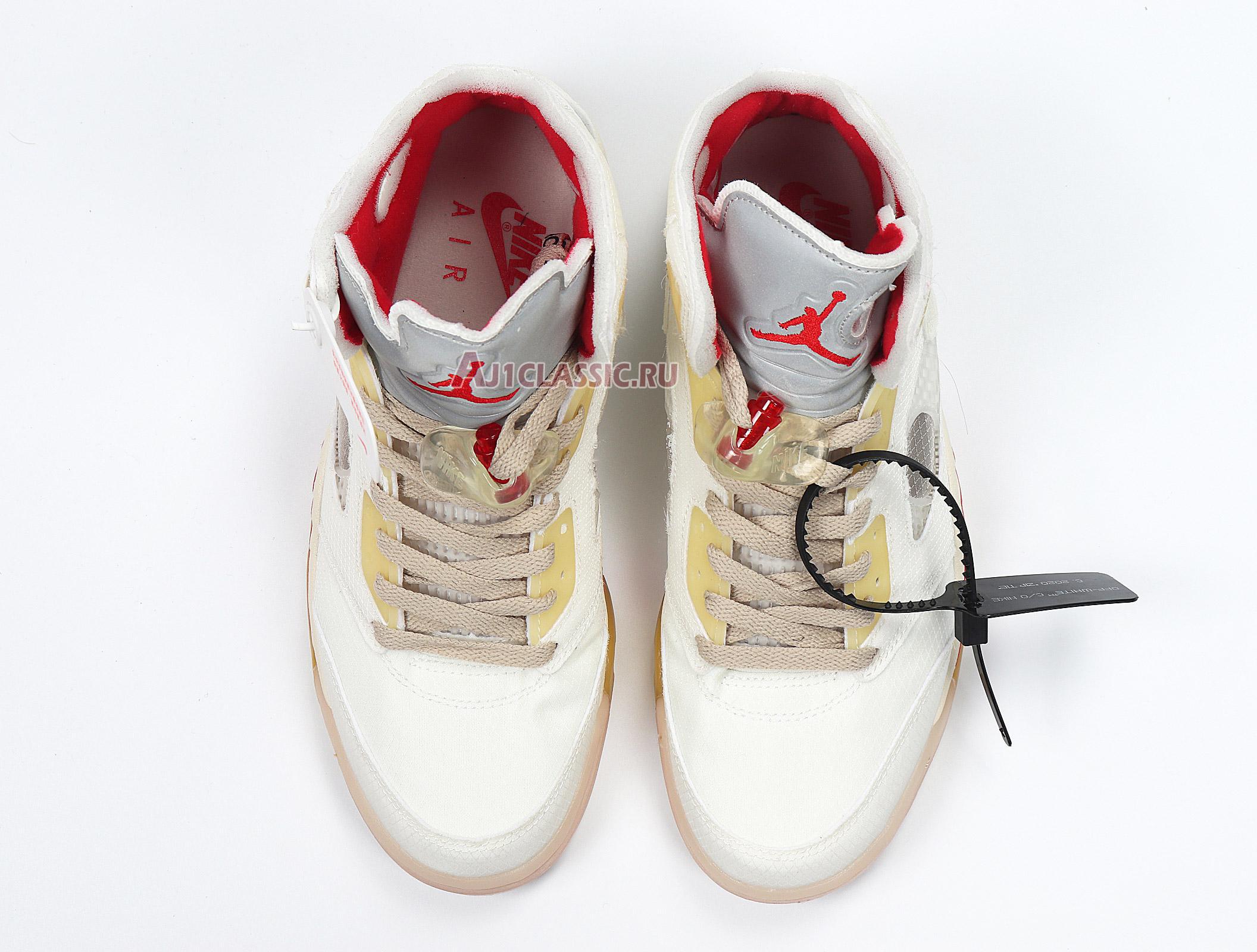 New OFF-WHITE x Air Jordan 5 "Sail" CT8480-100 Shoes