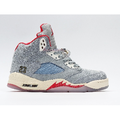 Trophy Room x Air Jordan 5 Retro Ice Blue CI1899-400 Ice Blue/Sail-Metallic Gold-University Red Mens Womens Shoes