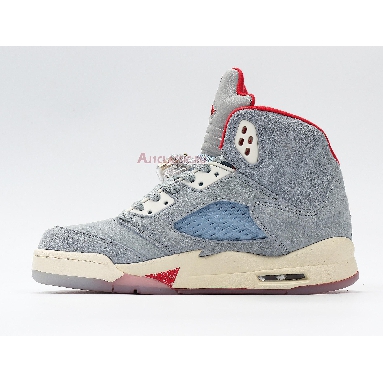 Trophy Room x Air Jordan 5 Retro Ice Blue CI1899-400 Ice Blue/Sail-Metallic Gold-University Red Mens Womens Shoes