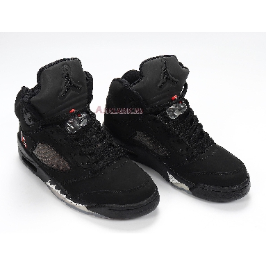 Paris Saint-Germain x Air Jordan 5 Retro Paris Saint-Germain AV9175-001 Black/White-Challenge Red Mens Womens Shoes