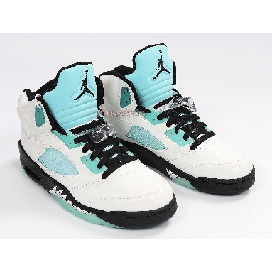 Air Jordan 5 Retro Island Green CN2932-100 White/Black/White/Island Green Mens Womens Shoes