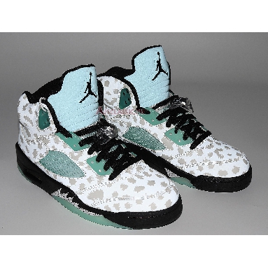 Air Jordan 5 Retro Island Green CN2932-100 White/Black/White/Island Green Mens Womens Shoes