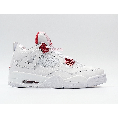 Air Jordan 4 Retro Red Metallic CT8527-112 White/University Red-Metallic Silver Sneakers