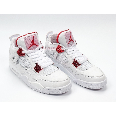 Air Jordan 4 Retro Red Metallic CT8527-112 White/University Red-Metallic Silver Sneakers