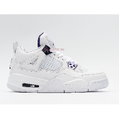 Air Jordan 4 Retro Purple Metallic 408452-115 White/Metallic Silver/Court Purple Sneakers