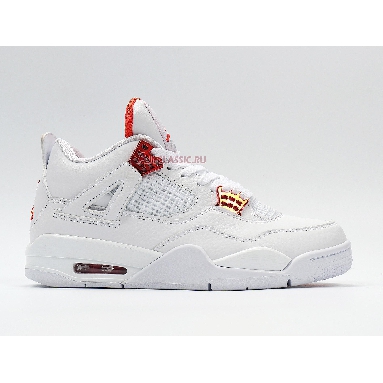 Air Jordan 4 Retro Orange Metallic CT8527-118 White/Total Orange/Metallic Silver Sneakers