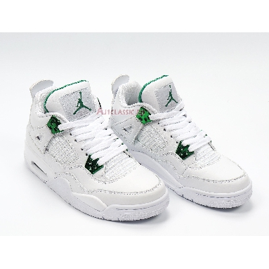 Air Jordan 4 Retro Green Metallic CT8527-113 White/Pine Green/Metallic Silver Sneakers