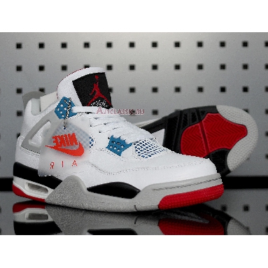 Air Jordan 4 Retro SE What The 4 CI1184-146 White/Fire Red-Tech Grey-Military Blue Sneakers