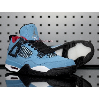 Travis Scott x Air Jordan 4 Retro Cactus Jack 308497-406 University Blue/Varsity Red-Black Mens Womens Shoes