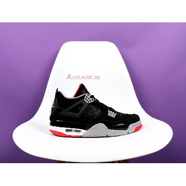 Air Jordan 4 Retro OG Bred 2019 308497-060 Black/Cement Grey-Summit White-Fire Red Mens Womens Shoes