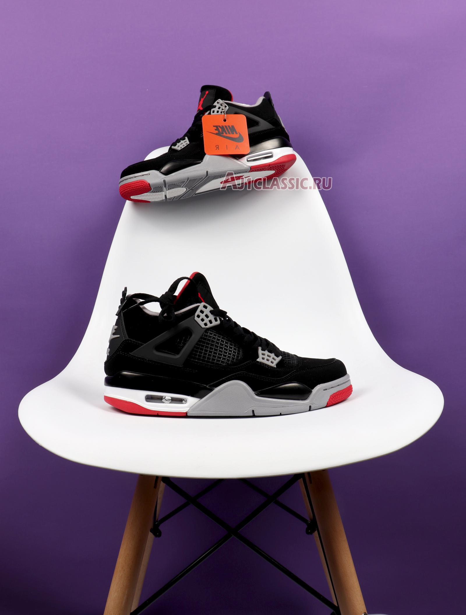 New Air Jordan 4 Retro OG "Bred" 2019 308497-060 Shoes