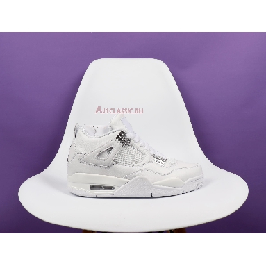 Air Jordan 4 Retro Pure Money 2017 308497-100 White/Metallic Silver-Pure Platinum Sneakers