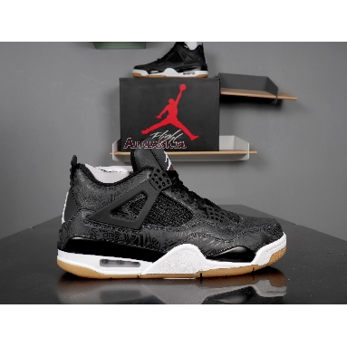 Air Jordan 4 Retro Laser CI1184-001 Black/White-Gum Light Brown Sneakers