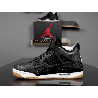 Air Jordan 4 Retro Laser CI1184-001 Black/White-Gum Light Brown Sneakers