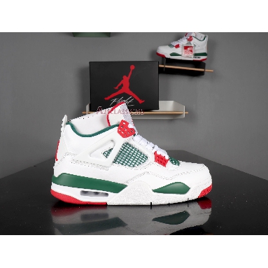 Air Jordan 4 Retro NRG Do The Right Thing AQ3816-163 White/Gorge Green-Varsity Red Mens Womens Shoes