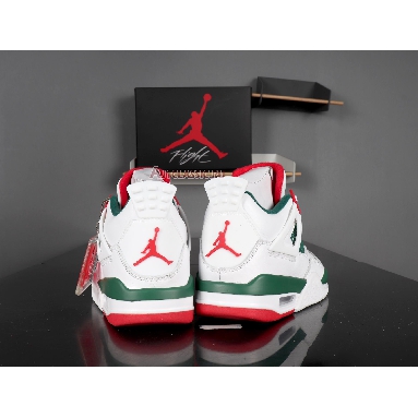 Air Jordan 4 Retro NRG Do The Right Thing AQ3816-163 White/Gorge Green-Varsity Red Mens Womens Shoes