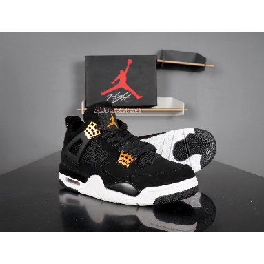 Air Jordan 4 Retro Royalty 308497-032 Black/Metallic Gold-White Sneakers