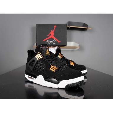 Air Jordan 4 Retro Royalty 308497-032 Black/Metallic Gold-White Sneakers