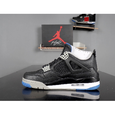 Air Jordan 4 Retro Motorsports Alternate 308497-006 Black/Game Royal-Matte Silver-White Sneakers