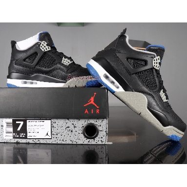 Air Jordan 4 Retro Motorsports Alternate 308497-006 Black/Game Royal-Matte Silver-White Sneakers