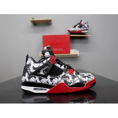 Air Jordan 4 Retro Tattoo BQ0897-006 Black/Fire Red-Black-White Sneakers