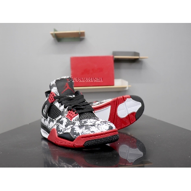 Air Jordan 4 Retro Tattoo BQ0897-006 Black/Fire Red-Black-White Sneakers