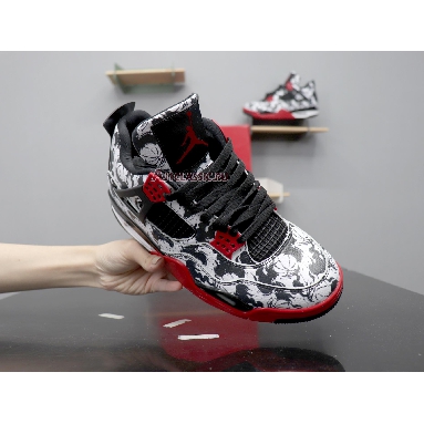 Air Jordan 4 Retro Tattoo BQ0897-006 Black/Fire Red-Black-White Sneakers