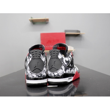 Air Jordan 4 Retro Tattoo BQ0897-006 Black/Fire Red-Black-White Mens Womens Shoes