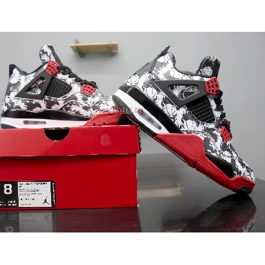 Air Jordan 4 Retro Tattoo BQ0897-006 Black/Fire Red-Black-White Sneakers