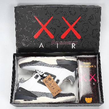 BespokeIND x Air Jordan 3 Kaws AJ3-BespokeIND Fresh Water White/Light Gery Mens Womens Shoes