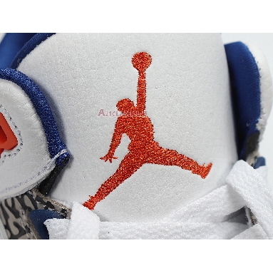 Air Jordan 3 Retro Knicks 136064-148 White/Old Royal-University Orange-Tech Grey Sneakers