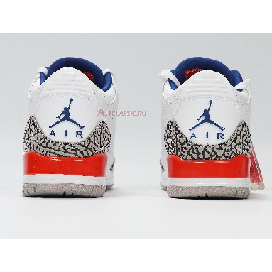 Air Jordan 3 Retro Knicks 136064-148 White/Old Royal-University Orange-Tech Grey Sneakers