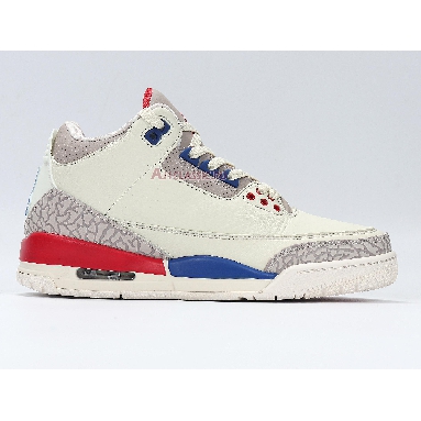 Air Jordan 3 Retro International Flight 136064-140 Sail/Sport Royal-Fire Red Mens Womens Shoes